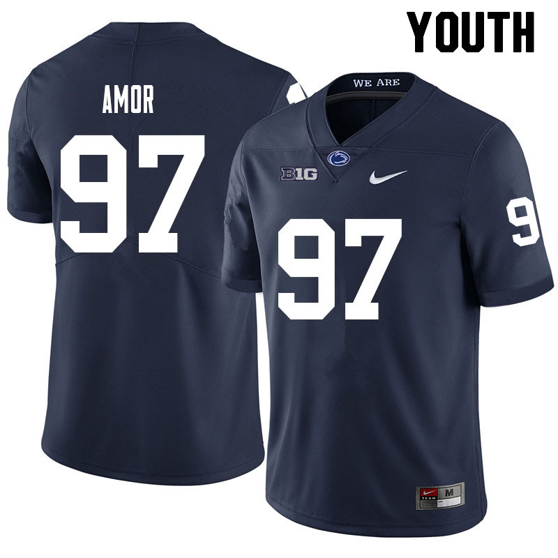 Youth #97 Barney Amor Penn State Nittany Lions College Football Jerseys Sale-Navy - Click Image to Close